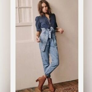 Sezane Alvin Jeans Slouchy Paperbag Jeans Size 2 EU 34